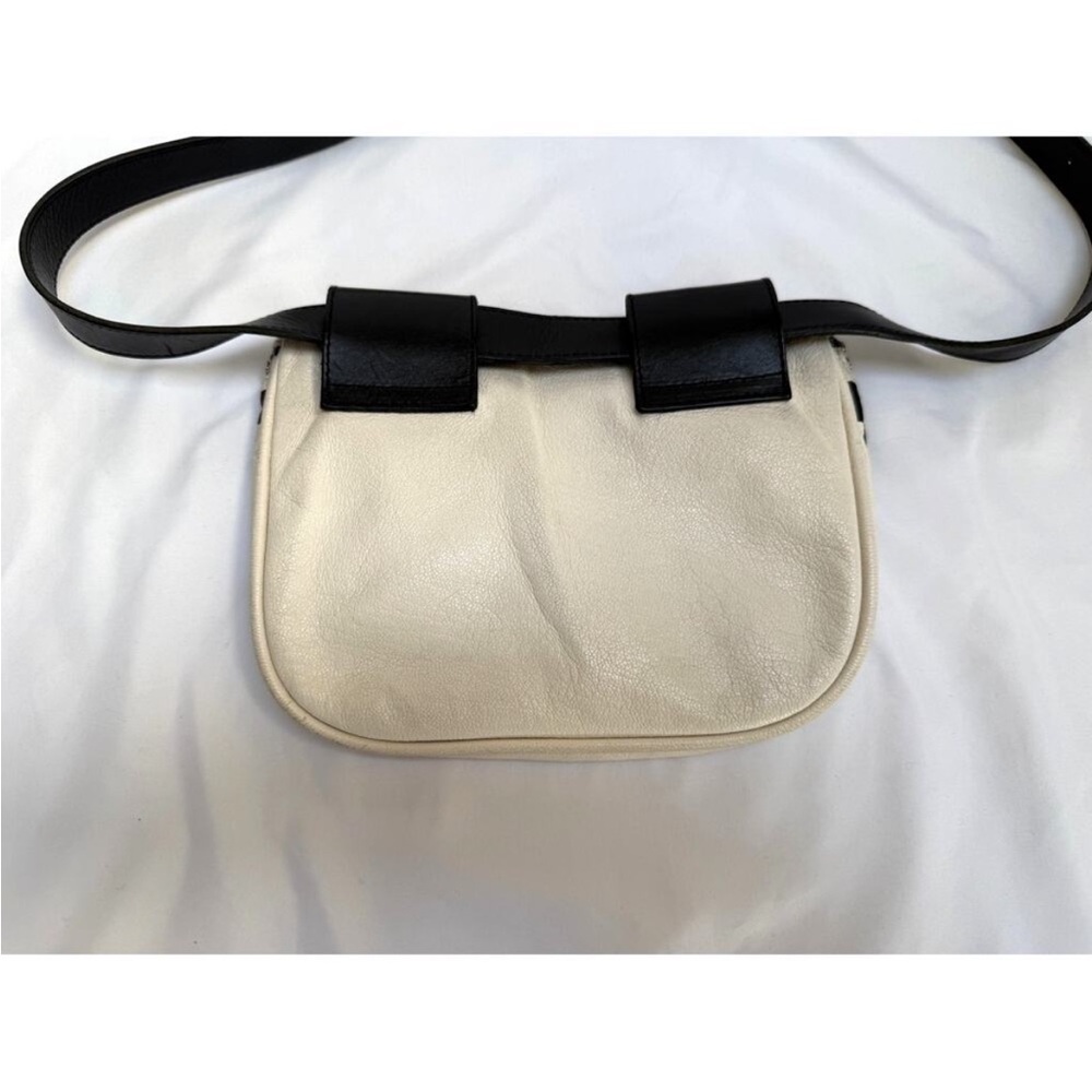 Clare V. Leather Black and White Checkerboard Crossbody Fanny Belt Bag - Picture 6 of 6